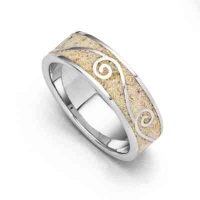 DUR Schmuck Ring SANDDÜNE Strandsand, Silber 925/- rhodiniert (R5576)