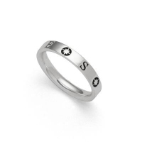 DUR Schmuck Ring KOMPASS Silber 925/- Motive oxidiert  (R5606)