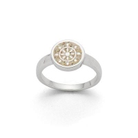 DUR Schmuck Ring STEUERRAD Strandsand, Silber 925/- rhodiniert (R5617)