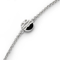 Dur Schmuck zierliches Armband Strandwellen Lavasand, Silber 925/- 16,5cm + 2cm (A1654)