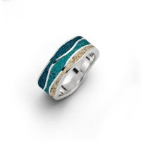 DUR Schmuck Ring Strandwellen Strandsand, Steinsand, Silber 925/- rhod. (R5588)