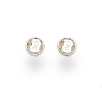 DUR Schmuck Ohrstecker STRANDKORB Strandsand, Silber 925/-rhodiniert (O5110)