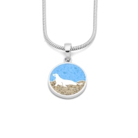 DUR Schmuck Anhänger SEEHUND Strandsand, Steinsand Silber 925/- rhod. (P3530)