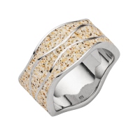 DUR Schmuck Ring Strandwellen  Strandsand, Silber 925/- rhodiniert (R5593)