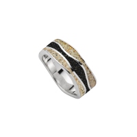 DUR Schmuck Ring Strandwellen Strandsand, Lavasand,Silber 925/-rhodiniert (R5594)