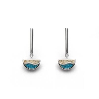 DUR Schmuck Ohrhänger WELLE Steinsand, Strandsand, Silber 925/- rhodiniert (O5261)