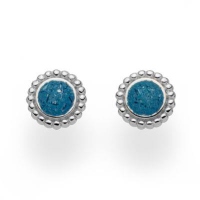 DUR Schmuck Ohrstecker STRANDZAUBER BLAU Steinsand, Silber 925/- rhodiniert(O5119)