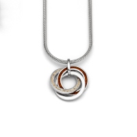 DUR Schmuck Anhänger MARINA 2.0 Strandsand, Bernsteinsand, Silber 925/-rhod. (P3822)