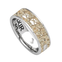 DUR Schmuck Ring LUCKY DOG 2.0 Strandsand Silber 925/- rhodiniert  (R5596)