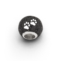 DUR Schmuck Bead LUCKY DOG Lavasand, Silber 925/- rhod. (P3414) Wechselperle