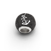 DUR Schmuck Bead OSTSEE Lavasand, Silber 925/- rhod. (P3598) Wechselperle