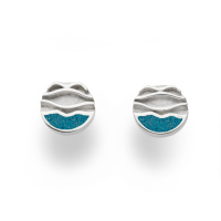 DUR Schmuck Damen Ohrstecker Strandwellen Steinsand, Silber 925/- rhod. (O5134)