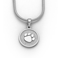 DUR Schmuck Anhänger LUCKY DOG rund Sandlos, Silber 925/- rhodiniert (P3841)