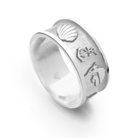 DUR Schmuck Unisex Ring OSTSEE 2.0 sandlos hell matt,  Silber 925/- (R5643)