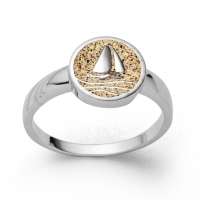 DUR Schmuck Ring AHOI Strandsand,  Silber 925/- (R5637)