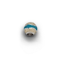 DUR Schmuck Bead WELLE blauer Steinsand/Strandsand, Silber 925/- rhod. (P3824) Wechselperle