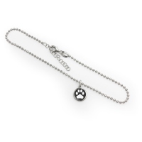 DUR Schmuck Fußkette LUCKY DOG Lavasand, Silber 925/- rhodiniert 22,5cm (A1667)