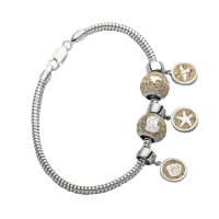 DUR Schmuck Charm STRANDSAND, Silber 925/- rhodiniert (F161) mit Öse