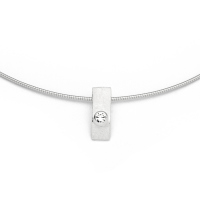 DUR Schmuck Kette Omegareif ZIRKONIA Silber 925/- anlaufgeschützt, 42cm (K2639)