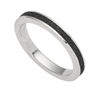 DUR Schmuck Damen Ring MARINA BLACK Lavasand, Silber 925/- (R4837)