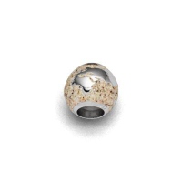 DUR Schmuck Bead WELTKUGEL Strandsand, Silber 925/- rhod. (P3818) Wechselperle