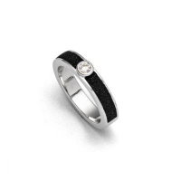 DUR Schmuck Damen Ring VENUS Lavasand, Zirkonia, Silber 925/- rhodiniert (R5618)