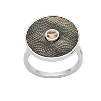 UVP 129€ - DUR Schmuck Damen Ring REGENBOGEN Perlmutt, Silber 925/- rhodiniert (R4982)