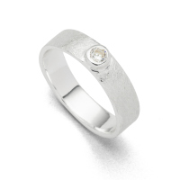 DUR Schmuck Ring ZIRKONIA, Silber 925/- anlaufgeschützt 5mm (R5649)