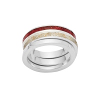 DUR Schmuck Ring "Marina II" Koralle, Strandsand Silber 925/- (R5411)