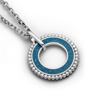 DUR Schmuck Anhänger STRANDZAUBER BLAU blauer Steinsand,  Silber 925/- rhodiniert (P3513)