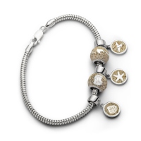 DUR Schmuck Charm LAVASAND, Silber 925/- rhodiniert (F213) mit Öse