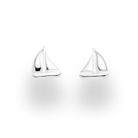 DUR Schmuck Damen kleiner Ohrstecker AHOI Segelschiff Silber 925/- (S1475)
