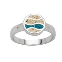 DUR Schmuck Ring Strandwellen blauer Steinsand/ Strandsand, Silber 925/- rhodiniert (R5670)