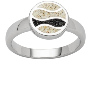 DUR Schmuck Ring Strandwellen Lavasand/ Strandsand, Silber 925/- rhodiniert (R5671)