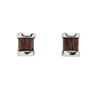 DUR Schmuck Damen Ohrstecker TREIBGUT Holz Silber 925/- (O5314)