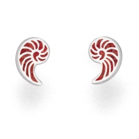 DUR Schmuck Ohrstecker KORALLENNAUTILUS Koralle, Silber 925/- rhodiniert (O5306)