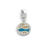 DUR Schmuck Charm Strandwellen Strandsand, Steinsand, Silber 925/- rhodiniert (F251) mit Öse