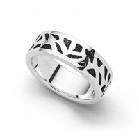 DUR Schmuck Ring WANDEL Lavasand, Silber 925/- rhodiniert (R5692)