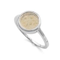 DUR Schmuck Ring  SANDSTURM II Strandsand, Bernstein, Silber 925/- rhodiniert (R4994)