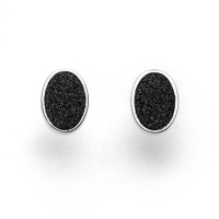 DUR Schmuck Damen Ohrstecker LAVASAND OVAL Silber 925/- rhodiniert (O5315)