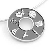 DUR Schmuck Anhänger DONUT OSTSEE sandlos dunkel rhodiniert, Silber 925/- (P3944)