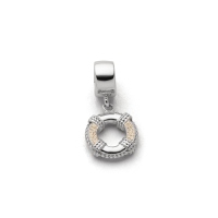 DUR Schmuck Charm RETTUNGSRING, Strandsand, Silber 925/- rhodiniert (F262) mit Öse