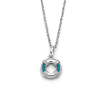 DUR Schmuck Kette RETTUNGSRING Steinsand, Silber 925/- rhod. 42cm (K2693)