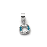 DUR Schmuck Charm RETTUNGSRING Steinsand, Silber 925/- rhodiniert (F264) mit Öse