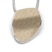 DUR Schmuck Anhänger SANDINSEL Strandsand, Silber 925/- rhod. (P3953)