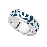 DUR Schmuck Damen Ring WANDEL blauer Steinsand, Silber 925/- rhodiniert (R5745)