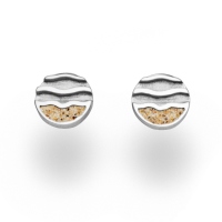 DUR Schmuck Damen Ohrstecker Strandwellen 8mm, Strandsand, Silber 925/- rhodiniert (O5247)