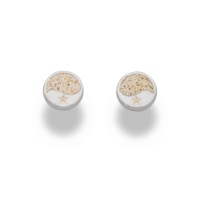 DUR Schmuck Ohrstecker WELLE/SEESTERN Strandsand, Silber 925/- rhodiniert (O5296)