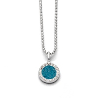 DUR Schmuck Kette WASSERFLIMMERN 2.0 blauer Steinsand, Silber 925/- rhodiniert, 42cm (K2712)