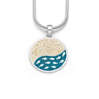 DUR Schmuck Anhänger FISCHSCHWARM Strandsand, Steinsand, Silber 925/- rhodiniert (P3907)